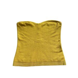 Express Women S Gold Knit Sweetheart Neckline Strapless Sweater Tube Top NWT